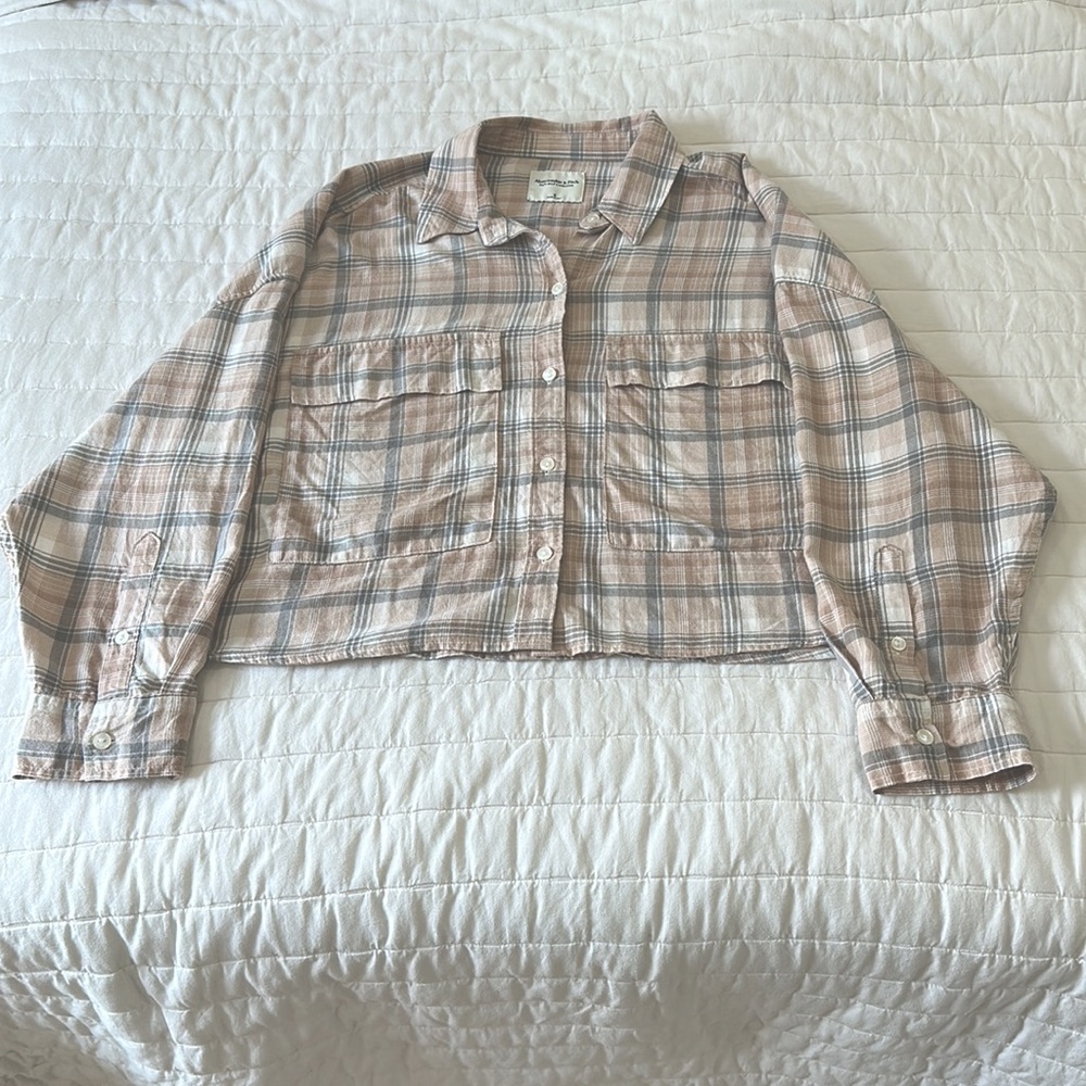 Abercrombie And Fitch Soft 90’s Cropped Flannel S… - image 3